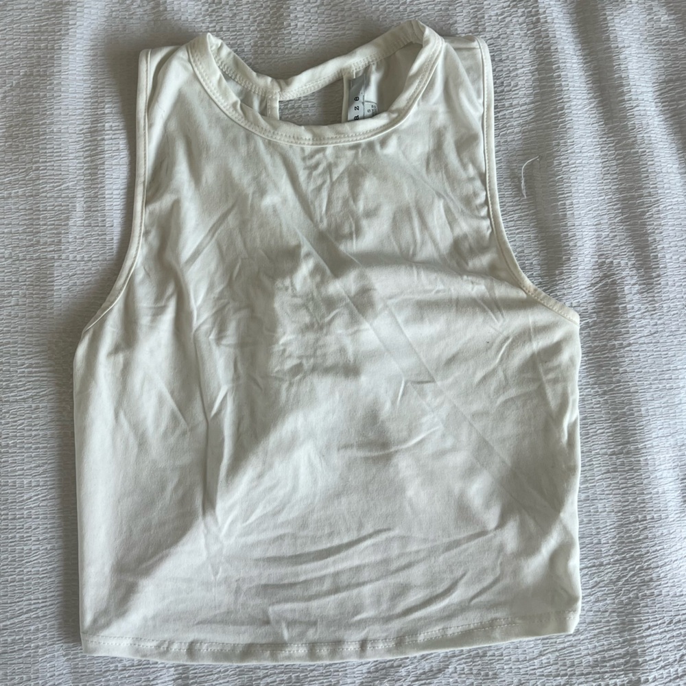 White Sleeveless Crop Top